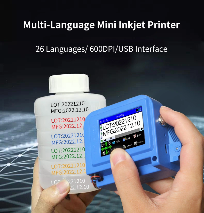 12.7mm Mini Expiry Date Batch Number Handheld Inkjet Printer for Cosmetic Package
