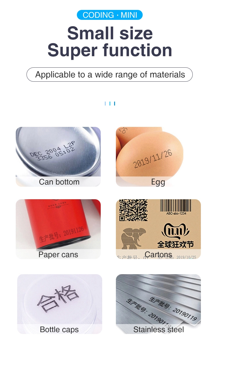 25 Languages Mini Hand-Held/Handheld Inkjet Printer for Date/Barcode Printing Printer/Carton/Plastic Bag